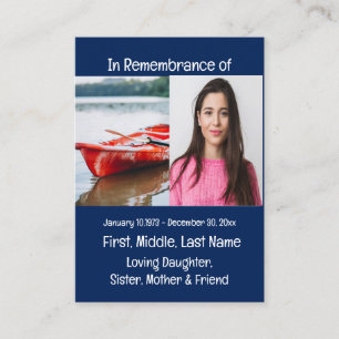 Tarjeta De Visita Memorial Keepsake Kayaking Kayaker