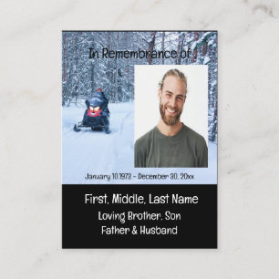 Tarjeta De Visita Memorial Keepsake Nieve deportes de invierno móvil