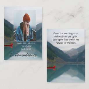 Tarjeta De Visita Memorial Keepsake Wilderness Lake Canoe