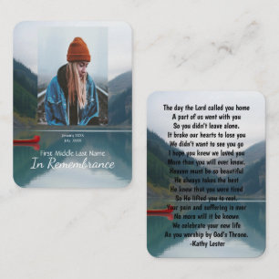 Tarjeta De Visita Memorial Keepsake Wilderness Lake Canoe