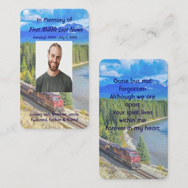 Tarjeta De Visita Memorial Memory Card Train Rail Tram Railway (Anverso / Reverso)