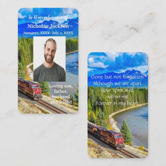Tarjeta De Visita Memorial Memory Card Train Rail Tranvía Railway (Anverso / Reverso)