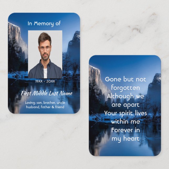 Tarjeta De Visita  Memorial Photo Mountain Lake Winter Snow (Anverso / Reverso)