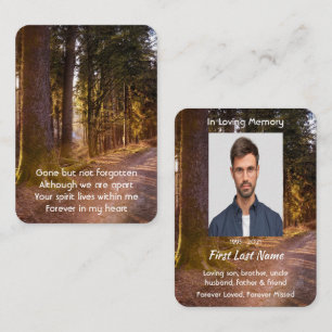 Tarjeta De Visita Memorial Photo Prayer Forest Trail Park