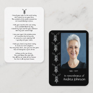 Tarjeta De Visita Memorial Photo Prayer Motorcycle Biker Business C