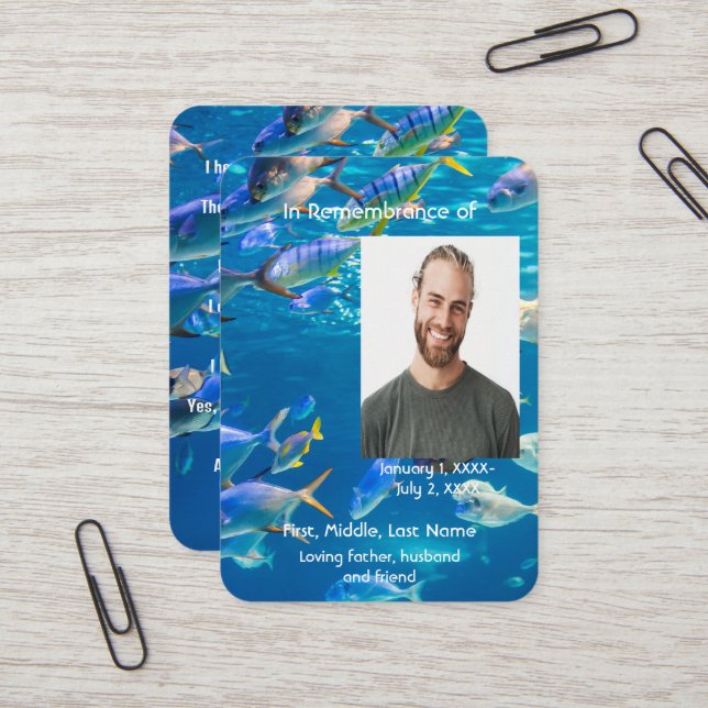 Tarjeta De Visita Memorial Pocket Card Aquarium Buceo Pescado Tropic (Anverso/Reverso In Situ)