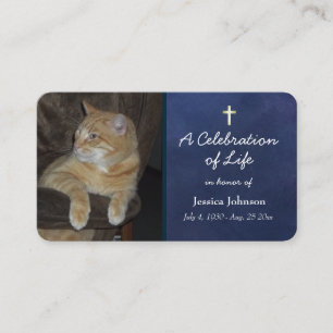 Tarjeta De Visita Memorial Pray Card con una opción fotográfica