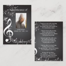 Tarjeta De Visita Memorial Service Music Notes Keepsake