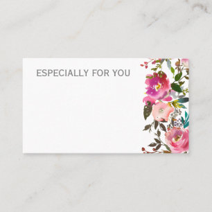 Tarjeta De Visita Mensaje del ramo del florista de la floristería el