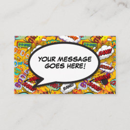 Tarjeta De Visita Mensaje divertido de burbuja de diálogo de cómic r