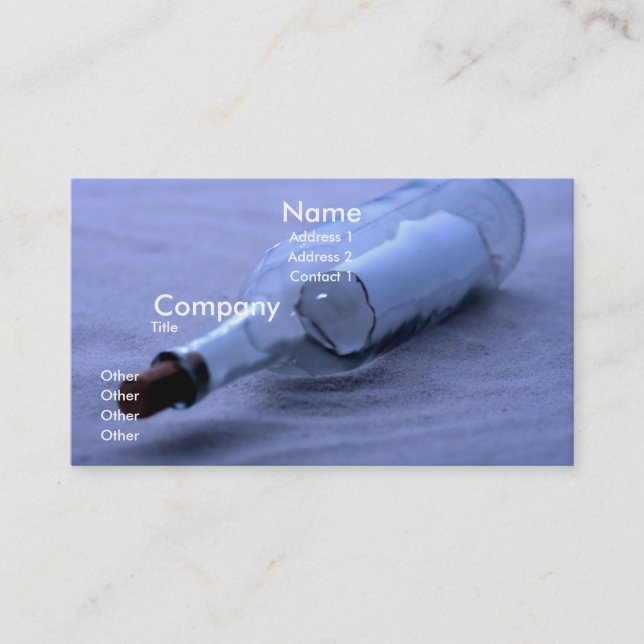 Tarjeta De Visita Mensaje en la arena (Anverso)