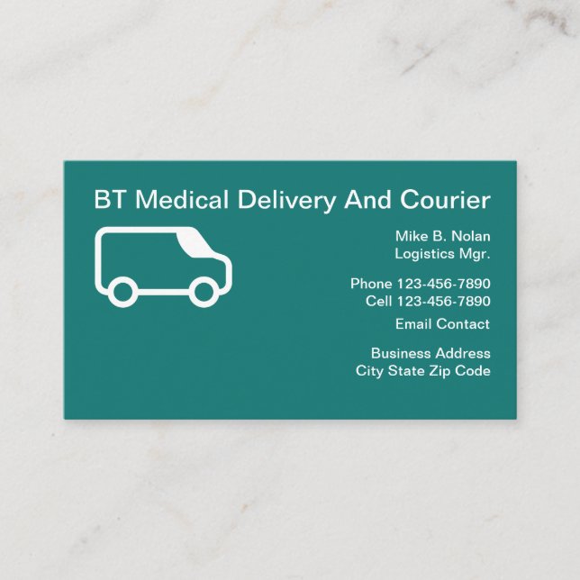 Tarjeta De Visita Mensajero médico de la entrega (Anverso)