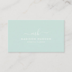 Tarjeta De Visita Menta elegante profesional minimalista