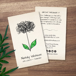 Tarjeta De Visita Mental Health Scribble to Growth Sprout Therapist