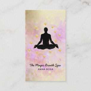 Tarjeta De Visita *~* Mentalidad Hombre Yoga Purpurina Medición de 