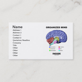Tarjeta De Visita Mente Organizada Dentro (Actitud Cerebral Anatómic