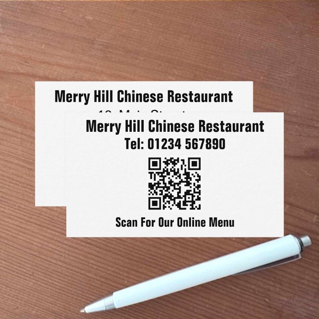 Tarjeta De Visita Menú en línea Código QR (Subido por el creador)