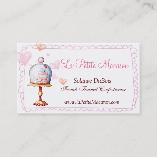 Tarjeta de visita menuda de Macaron del La (Anverso)