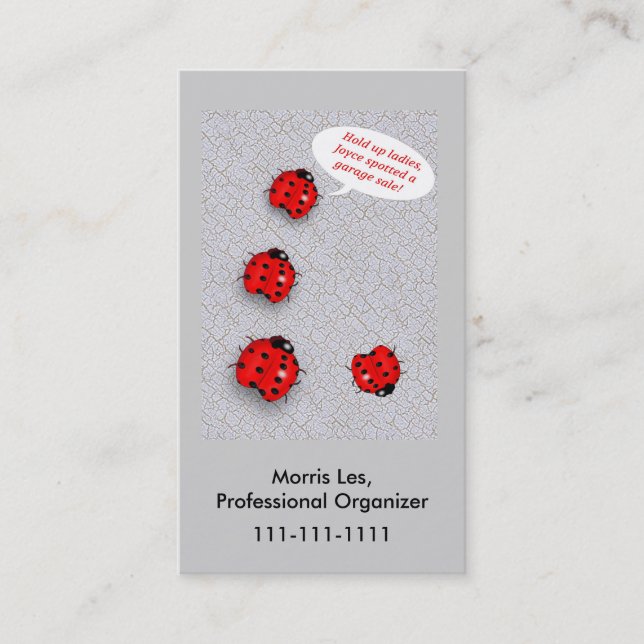 Tarjeta De Visita Mercadillo casero de señora Bugs Humorous (Anverso)