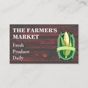 Tarjeta De Visita Mercado de agricultores Corn Madera