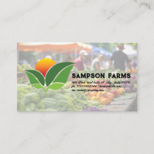 Tarjeta De Visita Mercado de Agricultores Logotipo de la Naturalez