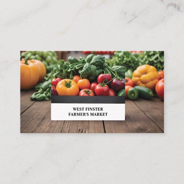 Tarjeta De Visita Mercado de agricultores o foto de CSA (Anverso)