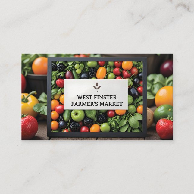 Tarjeta De Visita Mercado de armazones de frutas y verduras (Anverso)