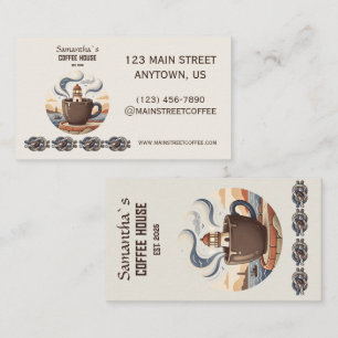 Tarjeta De Visita Mercancía de la Cafetería Costera Vintage Personal