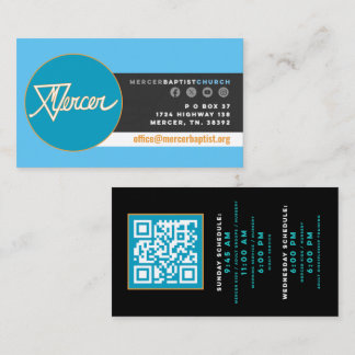 Tarjeta De Visita Mercer Baptist Church Business Card