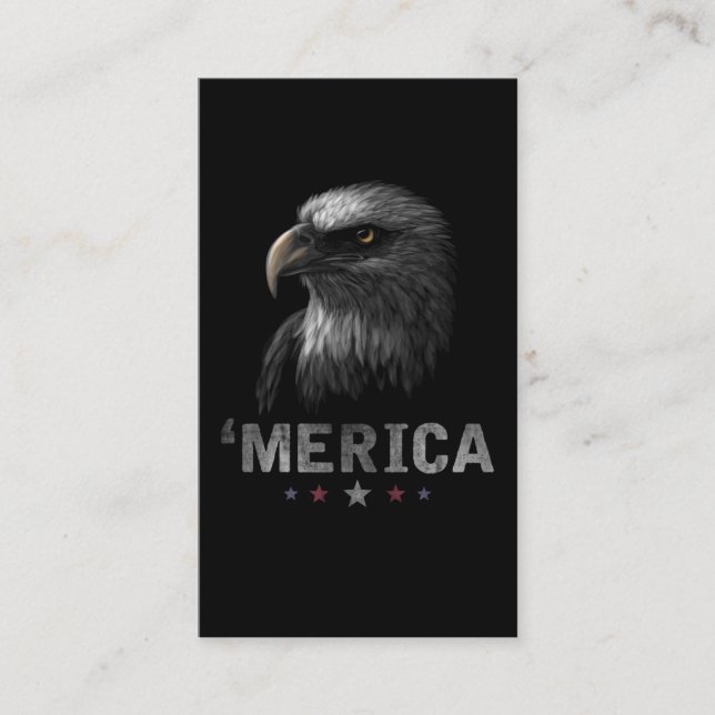 Tarjeta De Visita Merica Eagle 4 de julio Patriótico de los Estados  (Anverso)