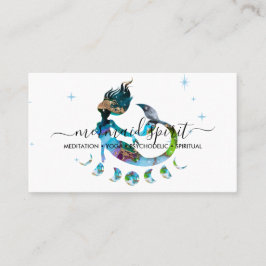 Tarjeta De Visita Mermaid luna espiritual zodiaco ombre