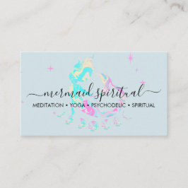 Tarjeta De Visita Mermaid luna mármol azul zodiacal espiritual