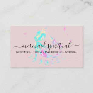 Tarjeta De Visita Mermaid luna mármol rosa zodíaco espiritual