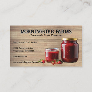 Tarjeta De Visita Mermelada de fresas y frutas