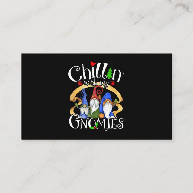 Tarjeta De Visita Merry Christmas Gnomes Old Gnome (Anverso)