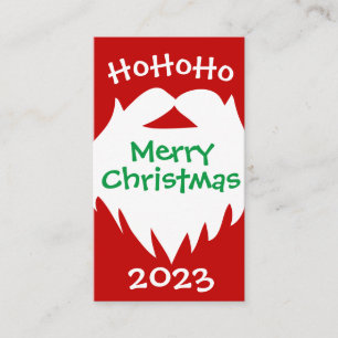 Tarjeta de visita Merry Christmas Santa Beard 2023