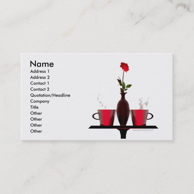 Tarjeta De Visita Mesa de centro y subió (Anverso)