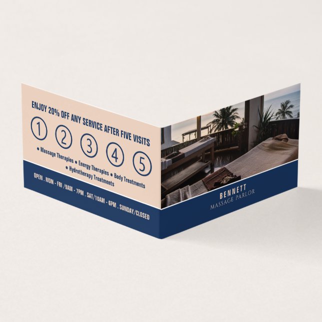 Tarjeta De Visita Mesas de masaje, Terapia de masaje, Lealtad de sal (Exterior)