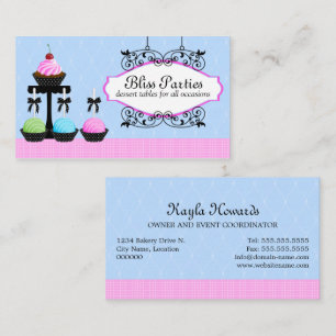 Tarjeta De Visita Mesas de Postres de Cupcakes y Cake Pops