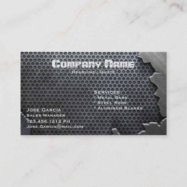 Tarjeta De Visita Metal agrietado (Anverso)