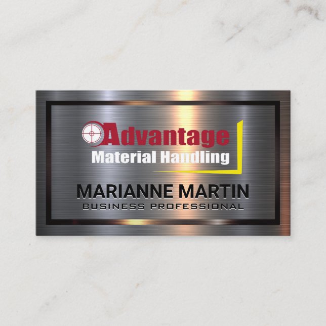 Tarjeta De Visita Metal Aluminio | Ventaja Manejo de Materiales (Anverso)