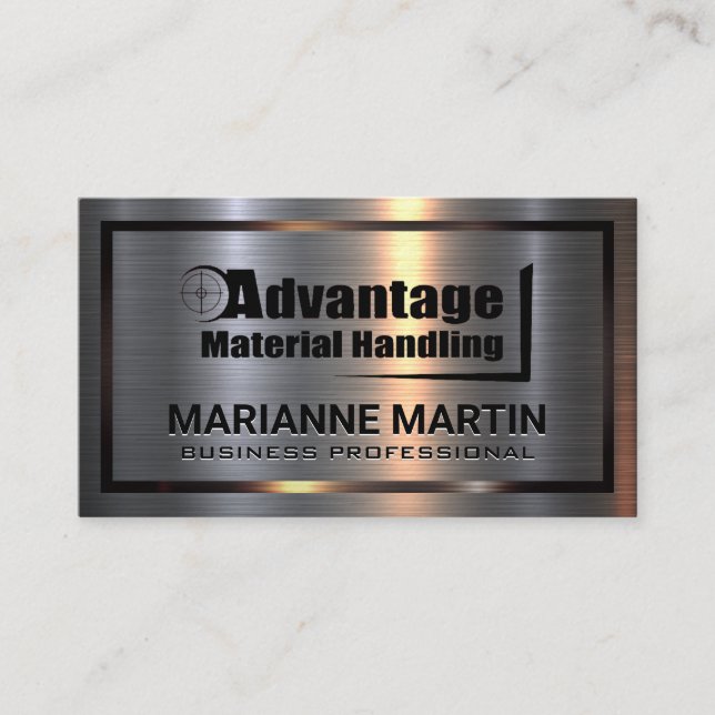 Tarjeta De Visita Metal Aluminio | Ventaja Manejo de Materiales (Anverso)