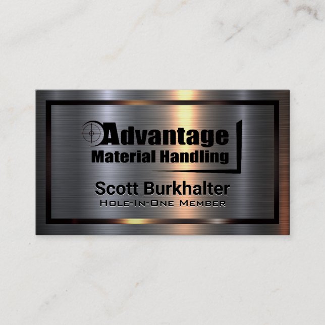 Tarjeta De Visita Metal Aluminio | Ventaja Manejo de Materiales (Anverso)