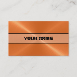 Tarjeta De Visita Metal brillante anaranjado del acero inoxidable