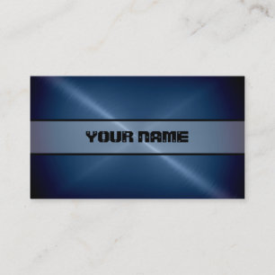Tarjeta De Visita Metal brillante azul del acero inoxidable