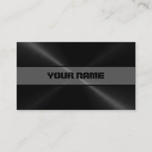 Tarjeta De Visita Metal brillante negro 4 del acero inoxidable