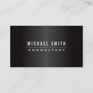 Tarjeta De Visita Metal cepillado negro elegante profesional moderno