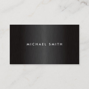 Tarjeta De Visita Metal cepillado negro moderno elegante profesional