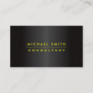 Tarjeta De Visita Metal cepillado negro moderno elegante profesional