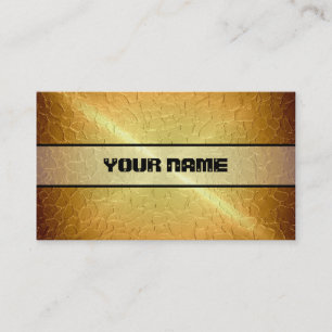 Tarjeta De Visita Metal de acero inoxidable brillante dorado